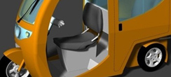meio de transporte motorizado com três rodas