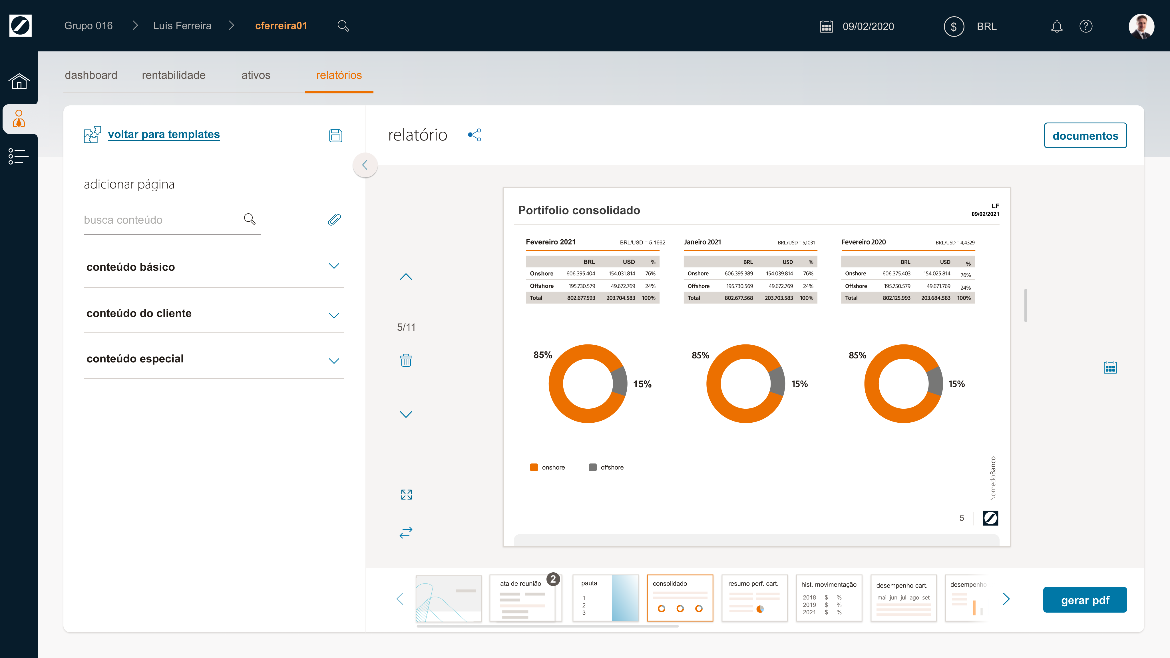Versão final de tela de book (trabalho de UX/UI)